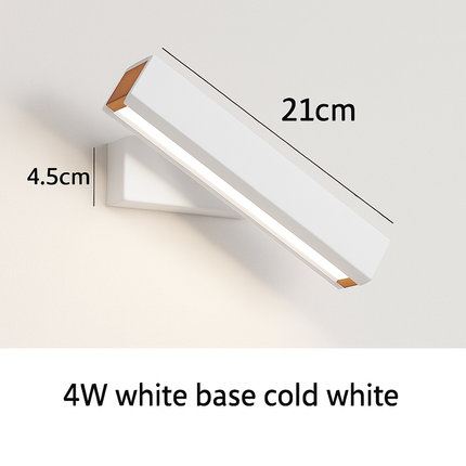 Applique murale rotative nordique en bois massif led réglable
