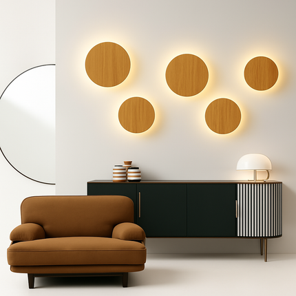 Applique murale LED ovale en bois style scandinave — LZ4X9M2