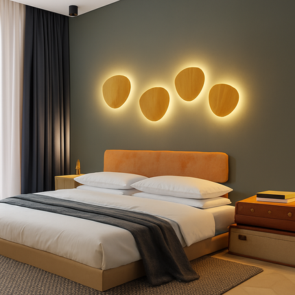 Applique murale LED ovale en bois style scandinave — LZ4X9M2