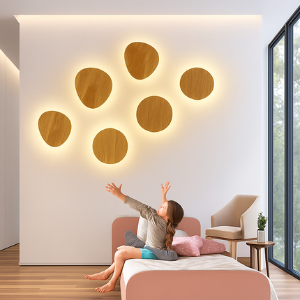 Applique murale LED ovale en bois style scandinave — LZ4X9M2