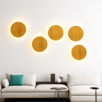 Applique murale LED ovale en bois style scandinave — LZ4X9M2