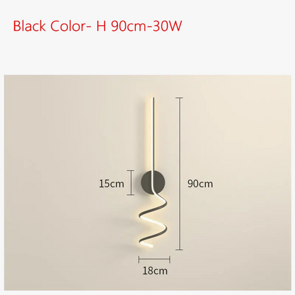 Applique murale LED en spirale style scandinave en aluminium et métal — LZ4XJ9