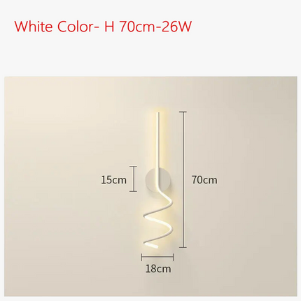 Applique murale LED en spirale style scandinave en aluminium et métal — LZ4XJ9