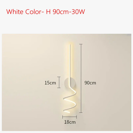 Applique murale LED en spirale style scandinave en aluminium et métal — LZ4XJ9
