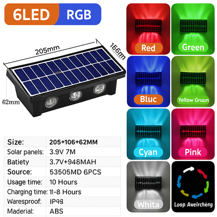 Applique murale LED solaire étanche pour extérieur jardin et balcon — LZ4N7Q2