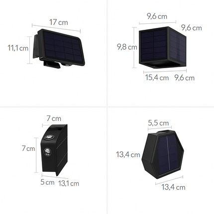 Applique murale LED solaire étanche pour éclairage extérieur de jardin — LZ4X9P2