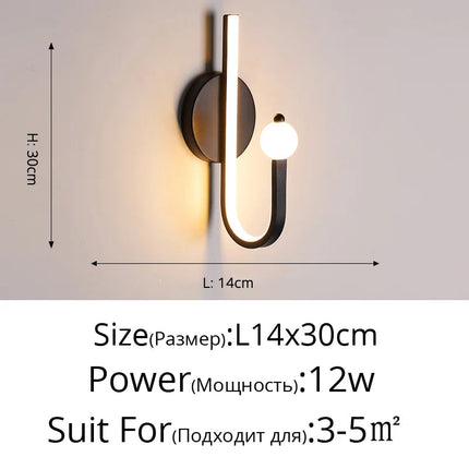 Applique murale nordique en cuivre doré avec éclairage LED tamisé — LZ4XJ9