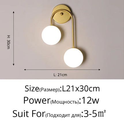 Applique murale nordique en cuivre doré avec éclairage LED tamisé — LZ4XJ9