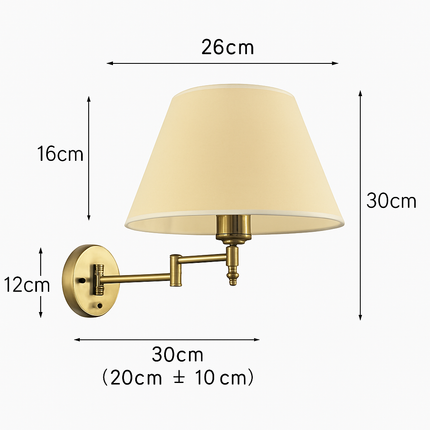 Applique murale télescopique pliable en tissu et fer pour lecture — LZ4X9Q