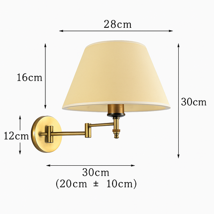 Applique murale télescopique pliable en tissu et fer pour lecture — LZ4X9Q