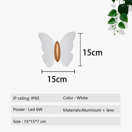 Applique murale étanche design papillon pour éclairage extérieur moderne — LZ4X9T2