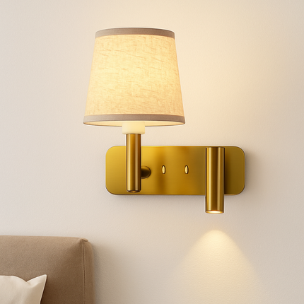 Applique murale LED texture luxe pour chambre et étude avec liseuse protection yeux — LZ4P9XQ