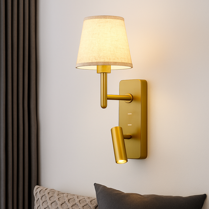 Applique murale LED texture luxe pour chambre et étude avec liseuse protection yeux — LZ4P9XQ