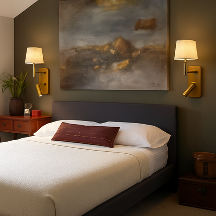 Applique murale LED texture luxe pour chambre et étude avec liseuse protection yeux — LZ4P9XQ
