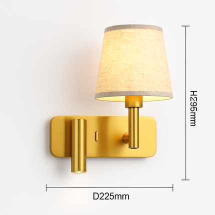 Applique murale LED texture luxe pour chambre et étude avec liseuse protection yeux — LZ4P9XQ