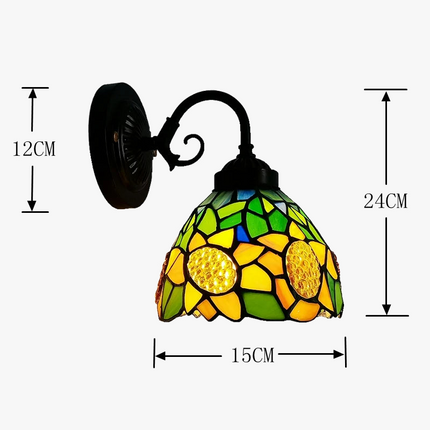 Applique murale style Tiffany en vitrail motif tournesol pour intérieur — LZ4XJ9