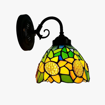 Applique murale style Tiffany en vitrail motif tournesol pour intérieur — LZ4XJ9