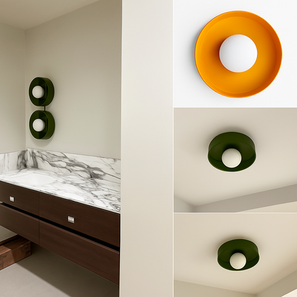 Applique murale en verre italien blanc, vert et orange — LZ4X9P2Q