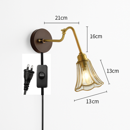Applique murale vintage avec chaîne et base en bois — LZ4T9XQ