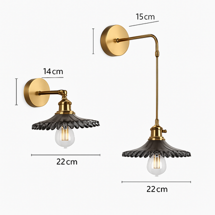 Applique murale vintage en laiton massif — LZ4X9T2