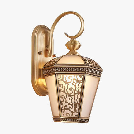Applique murale vintage en verre et cuivre pour jardin extérieur — LZ4X9P