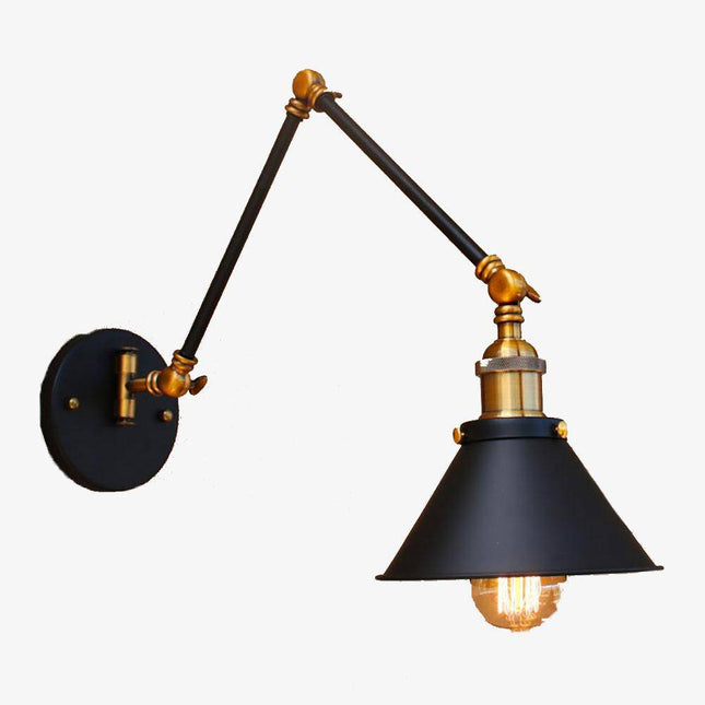Applique murale ajustable noire et dorée style American country — LZ4X9T2