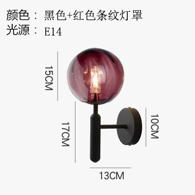 Applique murale LED nordique avec boule de verre pour salle de bain et escalier — LZ4P9XJ