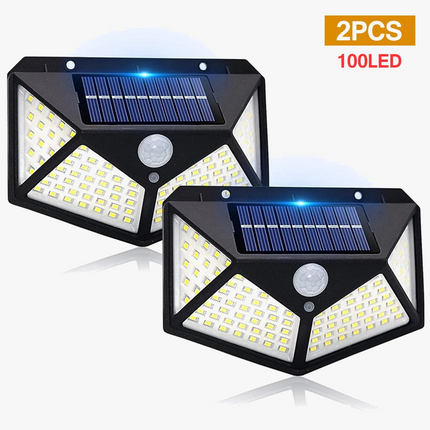 Applique murale solaire étanche 100 LED avec détecteur de mouvement — LZ4X9P2