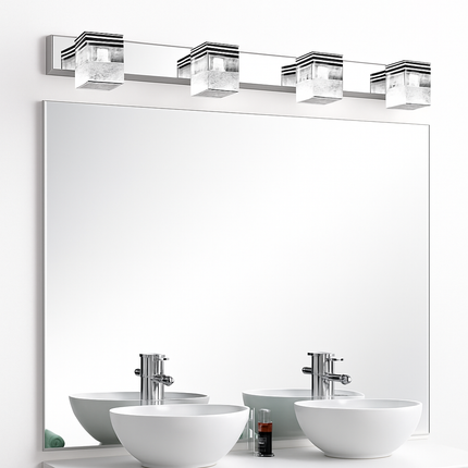 Applique à tableau et miroir LED chromée et cristal