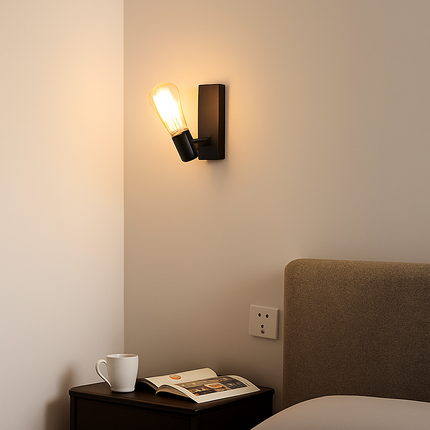 Applique murale noire pivotante 350° E26 E27 pour intérieur moderne — LZ4X9P