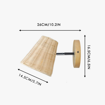 Applique murale en rotin naturel pour éclairage décoratif — LZ4X9P