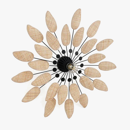 Applique murale en rotin style wabi sabi pour intérieur et salon de thé — LZ4XJ9