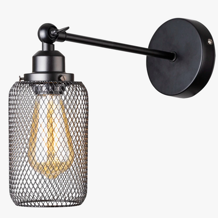 Applique murale industrielle en fer forgé avec LED E27 pour salon et chambre — LZ4X9T2