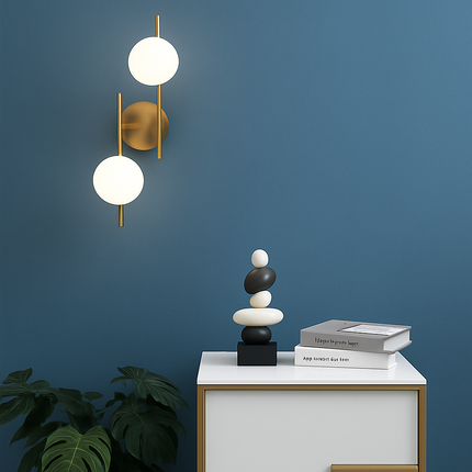 Applique murale LED moderne avec globe en verre laiteux — LZ4X9T2
