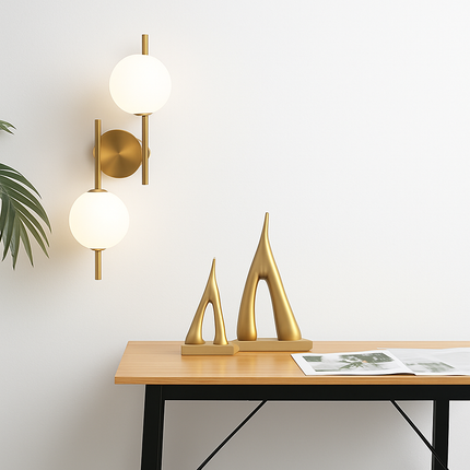 Applique murale LED moderne avec globe en verre laiteux — LZ4X9T2