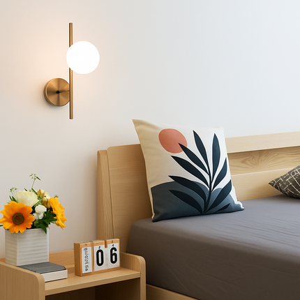 Applique murale LED moderne avec globe en verre laiteux — LZ4X9T2