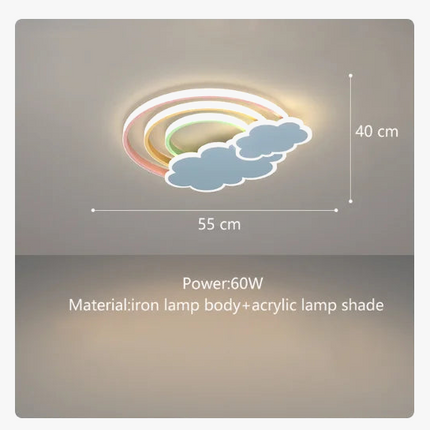 Plafonnier enfant nuage arc-en-ciel pour chambre bébé — LZ4X9Q