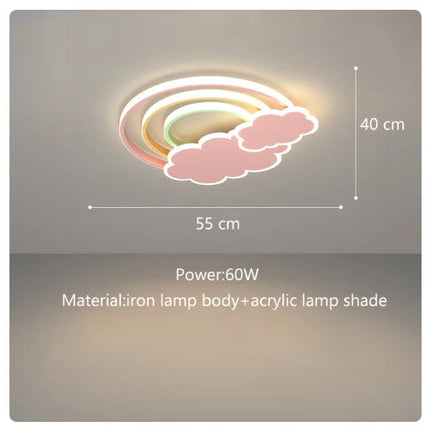 Plafonnier enfant nuage arc-en-ciel pour chambre bébé — LZ4X9Q