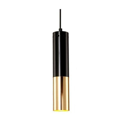 Suspension cylindrique LED en métal noir et doré Faryto — LZ4X9T1