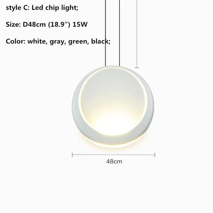 Suspension LED ronde en résine style nordique pour salle à manger — LZ4X9P