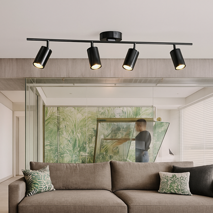 Barre de spots LED en aluminium noir ou doré à fixer — LZ4X9J