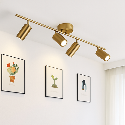 Barre de spots LED en aluminium noir ou doré à fixer — LZ4X9J