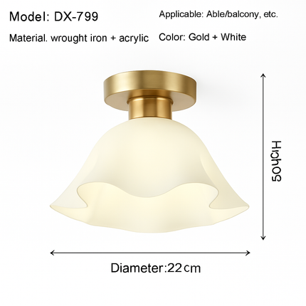 Plafonnier LED en céramique et verre pour couloir et balcon E27 — LZ4X9T
