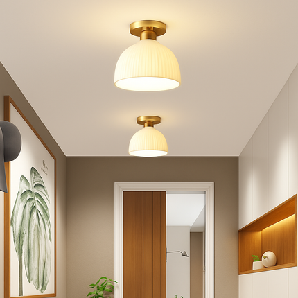 Plafonnier LED en céramique et verre pour couloir et balcon E27 — LZ4X9T