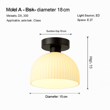 Plafonnier LED en céramique et verre pour couloir et balcon E27 — LZ4X9T