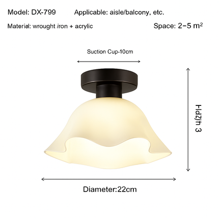 Plafonnier LED en céramique et verre pour couloir et balcon E27 — LZ4X9T