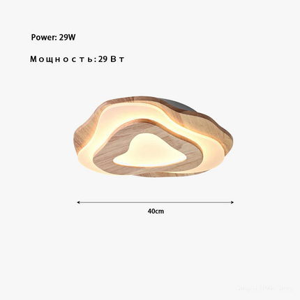 Plafonnier LED zen en bois avec diffuseur nuage acrylique — LZ4X9T