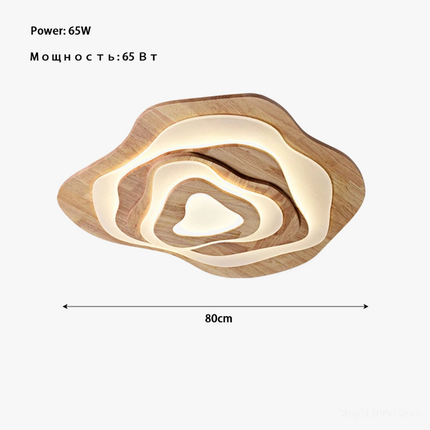 Plafonnier LED zen en bois avec diffuseur nuage acrylique — LZ4X9T