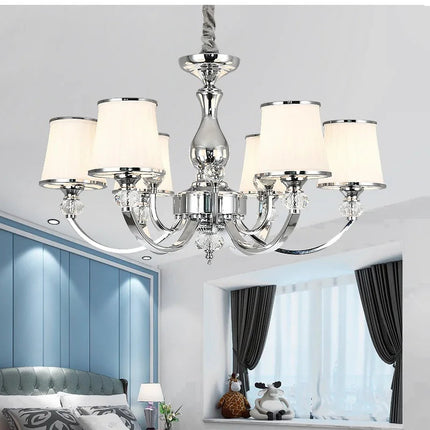 Lustre moderne en cristal avec LED E14 finition chrome — LZ4X9P