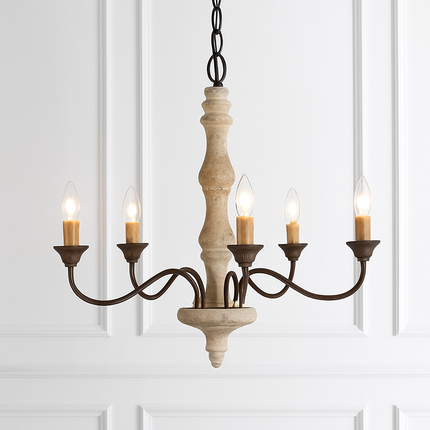 Lustre suspension en bois style rétro américain pour salon et cuisine — LZ4P9X